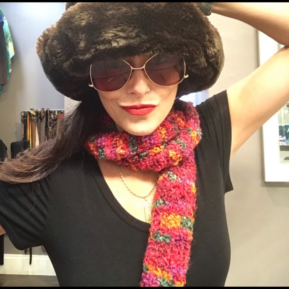 Boho Chic Handmade Multi-Colored Fall Knit Scarf - Embrace the Colors of Autumn